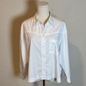 FIVE Paris Relaxed Fit White Button Front Shirt size Medium